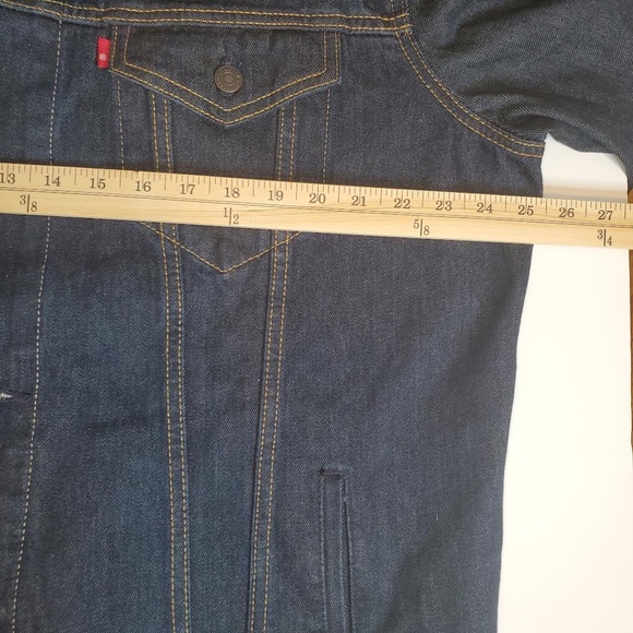 Mens Levi's Classic Denim Trucker Jacket (Red Tab) - Dark Wash (PC9 - 723340134) - Picture 13 of 14